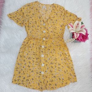 Live 4 Truth womens yellow flowerly mini dress Size S